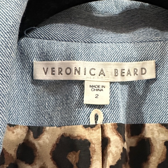 Veronica Beard Miller Light Blue Blazer with Gold Buttons - Picture 2 of 5